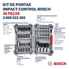 Kit Pontas E Soquetes Bosch Impact Control 36 Peças