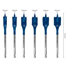  Jogo Com 6 Brocas Bosch Expert Self Cut Speed 13-25mm X 152mm