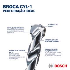 Jogo Broca Para Concreto Bosch Cyl-1 Ø5-6-8 Mm