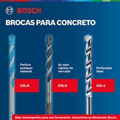 Jogo Broca Para Concreto Bosch Cyl-1 Ø5-6-8 Mm