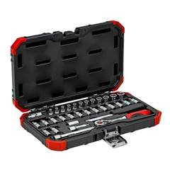 Jogo de Soquetes Sextavados e Bits Encaixe 1/4” ¿ 4 a 13 mm, 33 peças - GEDORE