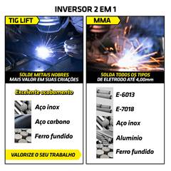 Inversor De Solda 2x1 Mma E Tig Lift 180a 220v (Ie-6180-220v) Kab 180 Micro