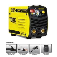 Inversor De Solda 2x1 Mma E Tig Lift 180a 220v (Ie-6180-220v) Kab 180 Micro