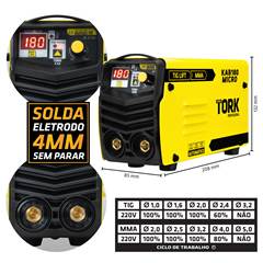 Inversor De Solda 2x1 Mma E Tig Lift 180a 220v (Ie-6180-220v) Kab 180 Micro