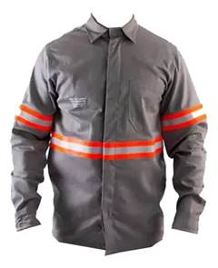 Jaleco Eletricista Cinza/Azul tamanho G - FORTLINE