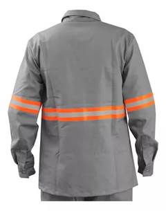 Jaleco Eletricista Cinza/Azul tamanho G - FORTLINE