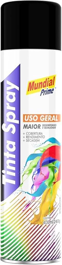 TINTA SPRAY PRETO FOSCO - MUNDIAL PRIME
