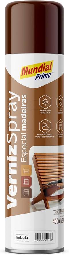 VERNIZ SPRAY P/MADEIRA NATURAL 400ML - MUNDIAL PRIME