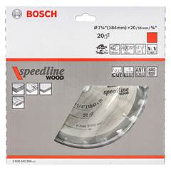 Disco Serra Circular Speedline Wood Ø184x20mm 20d - Bosch