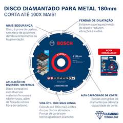 Disco De Corte Diamantado Expert 180mm Bosch